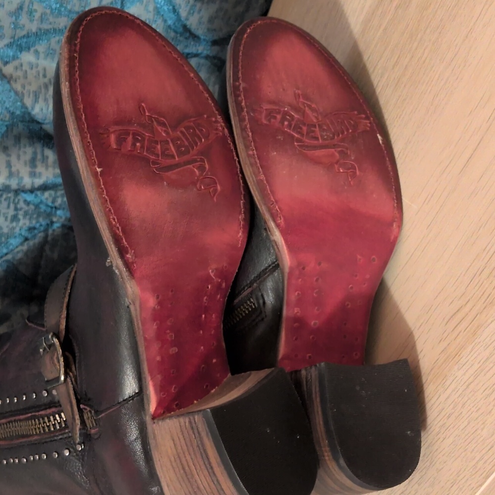 NEW Freebird Carson Leather Tall Boots Sz 11 Deep Wine & Brown - Picture 8 of 12